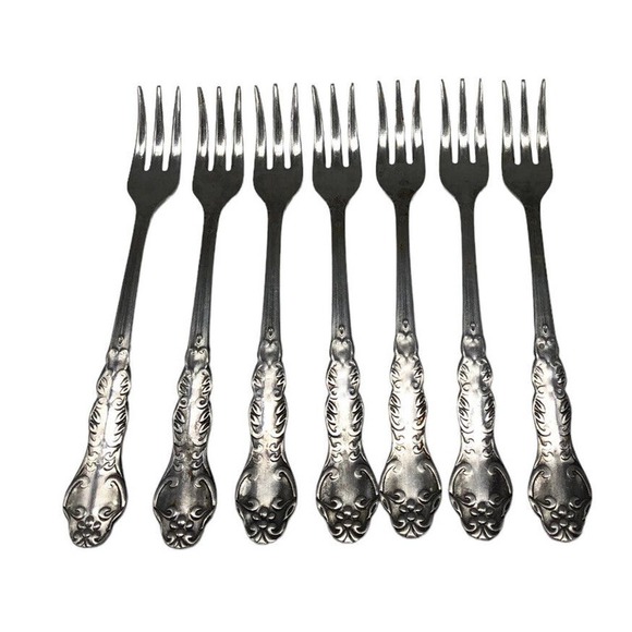 National Stainless Flatware Nancy Japan Forks Relish Olive Fish Long Lot 7 - Picture 1 of 5